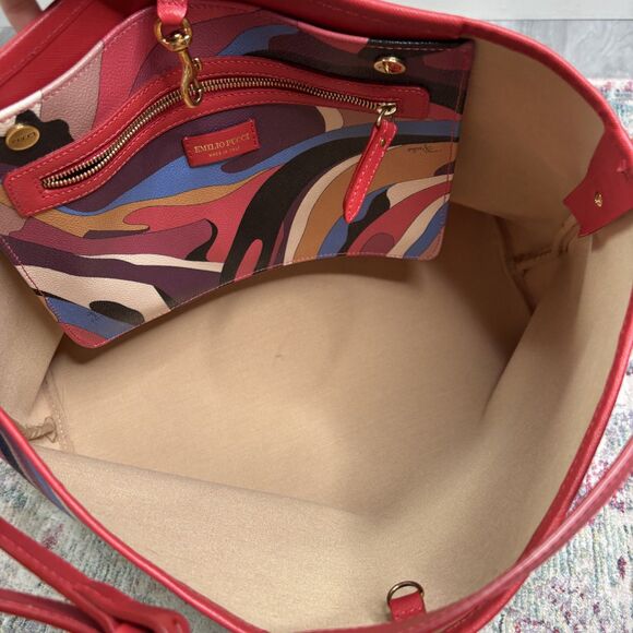 Emilio Pucci Printed Leather Shoulder Bag - Picture 7 of 15